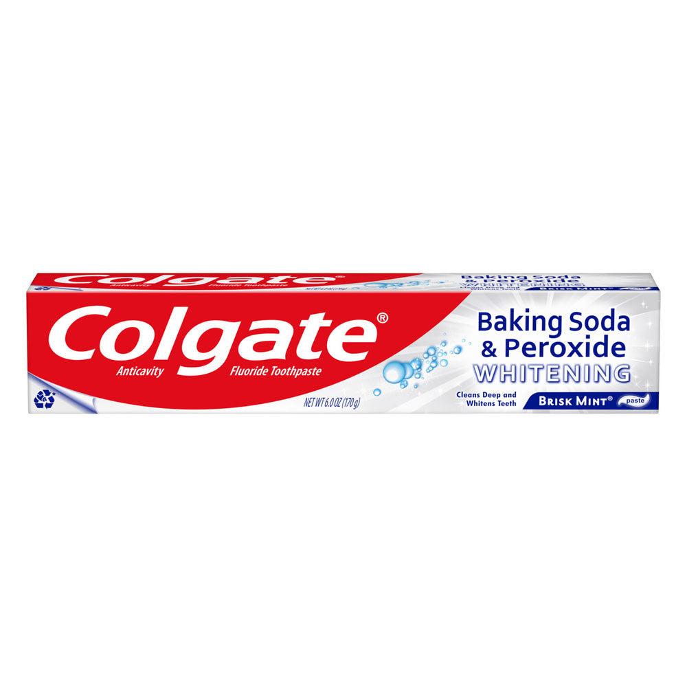 Colgate Anticavity Baking Soda and Peroxide Whitening Bubbles Fluoride Toothpaste, Brisk Mint, 6 Oz